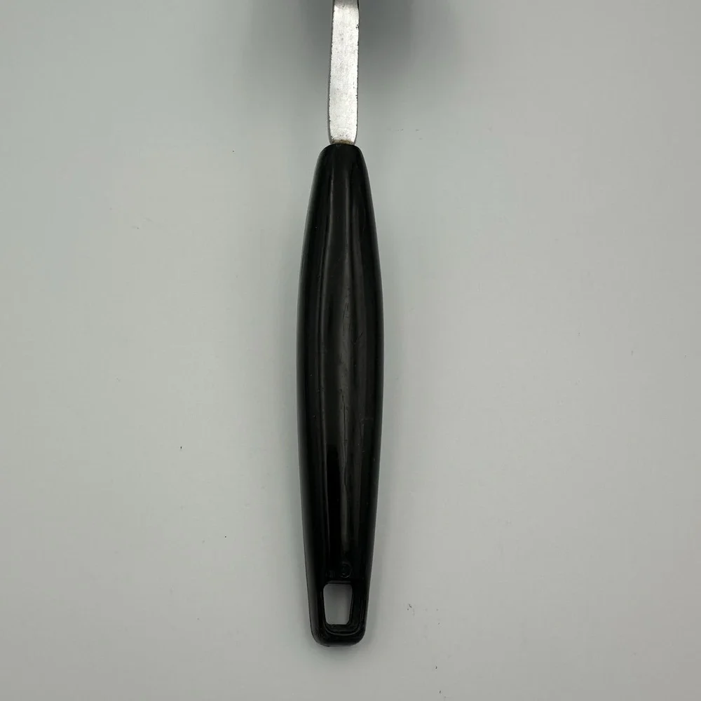 Vtg FOLEY USA Slotted Angled Spatula Chrome Black Plastic Handle Kitchen Utensil